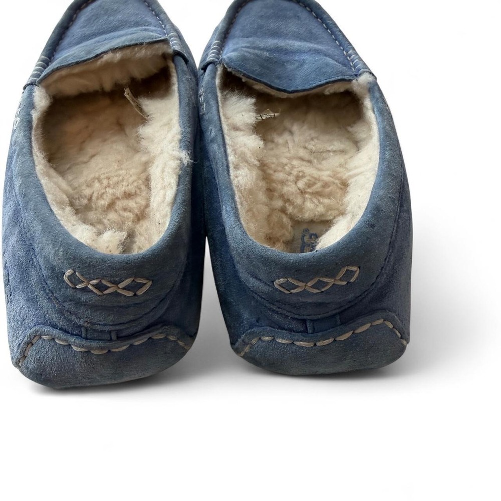 UGG Australia Ansley Blue Suede Sheepskin Slippers - Picture 3 of 8